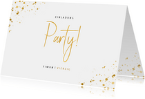 Einladung zum Geburtstag Party im Goldlook
