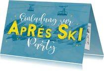 Einladung zur Après-Ski Sause mit illustrierten Liften