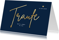 Einladung zur Hochzeit + Taufe klassisch Dunkelblau
