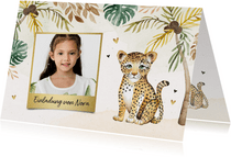 Einladungskarte Kindergeburtstag Foto & Leopard