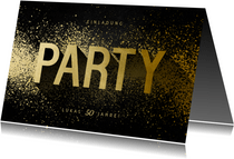 Einladungskarte Party Typografie Goldlook