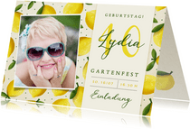 Einladungskarte zum Gartenfest Foto & Zitronen