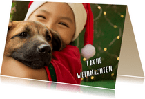 FairTrade-Weihnachtskarte mit Hund, geschäftlich