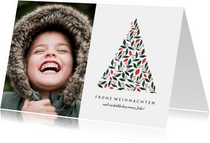 Foto-Weihnachtskarte mit grafischem Weihnachtsbaum