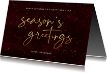 Geschäftliche Weihnachtskarte 'Season's greetings'