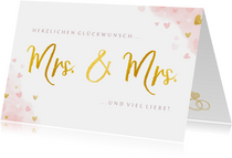 Glückwunschkarte Lesbenhochzeit Mrs. & Mrs.
