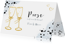 Glückwunschkarte zur Hochzeit mit Champagnergläsern
