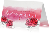 Glückwunschkarte zur Rosenhochzeit Illustration
