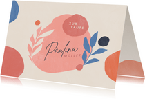 Glückwunschkarte zur Taufe Boho Floral Rosa