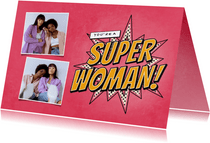Grußkarte mit Fotos 'You're a Super Woman'