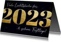 Grußkarte Neujahr 2023 Goldlook