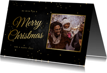 Grußkarte Weihnachten 'Merry Christmas' Foto & Sterne