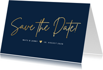 Hochzeit Save-the-Date-Karte klassisch Dunkelblau