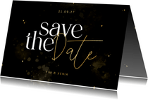 Hochzeit Save-the-Date-Karte schwarz-gold