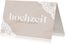Hochzeitseinladung Spitzendekor