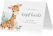 Karte Gute Besserung für Kind mit Giraffe