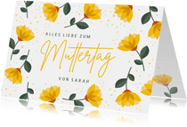 Karte zum Muttertag gelbe Blumen