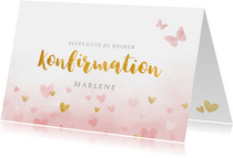 Konfirmation Gratulationskarte Aquarell rosa