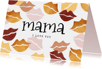 Muttertagskarte Mama Küsschen