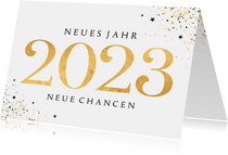 Neujahrskarte 2023 gold neues Jahr
