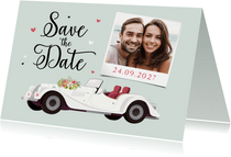 Save-the-Date-Karte Hochzeit Vintage Cabrio Oldtimer
