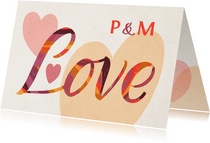 Valentinskarte Love Lettering & Initialen