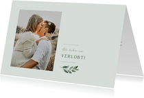 Verlobungskarte Foto & grüner Zweig