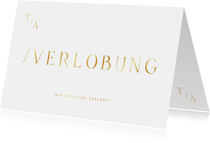 Verlobungskarte Goldschrift minimalistisch