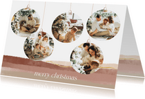Weihnachtskarte Fotocollage in Weihnachtskugeln