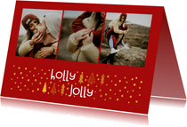 Weihnachtskarte Holly Jolly Fotocollage