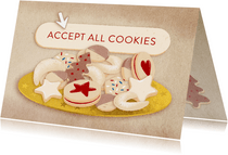 Weihnachtskarte mit Plätzchen "Cookie Consent"