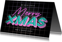 Weihnachtskarte Neonlook 'Merry XMAS'