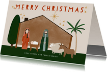 Weihnachtskarte Weihnachtskrippe Stall von Bethlehem