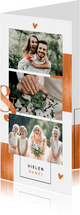 Dankeskarte Hochzeit Kupfer grafisch Fotocollage 