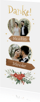 Dankeskarte Hochzeit Tracht, Herzfotos & Holzschilder