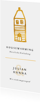 Einladung zur Housewarming mit goldenem Haus