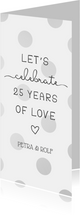 Einladungskarte Silberhochzeit '25 years of love'