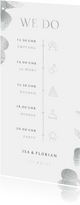Einladungskarte Timeline Hochzeit Eukalyptus Silberlook