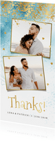Hochzeit Dankeskarte Beachlook mit Fotos & Gold