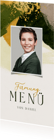Menükarte Firmung Pinselstriche und Foto