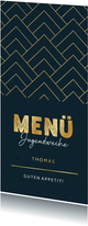 Menükarte Jugendweihe grafisch blau