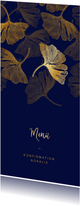 Menükarte Konfirmation Ginkgoblätter Stempel