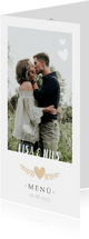 Menükarte zur Hochzeit mit Fotos und Herzen