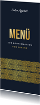 Menükarte zur Konfirmation Goldlook grafisch