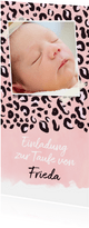 Taufeinladung eigenes Foto Leopardenprint rosa