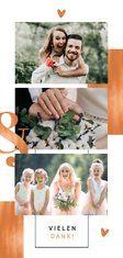 Dankeskarte Hochzeit Kupfer grafisch Fotocollage 