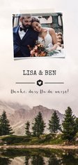Dankeskarte zur Hochzeit Landschaft und Foto