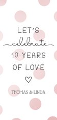 Einladungskarte 10. Hochzeitstag '10 years of love'