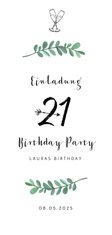 Einladungskarte 21. Geburtstag Birthday Party