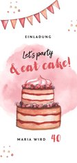 Einladungskarte Geburtstagsparty mit Torte